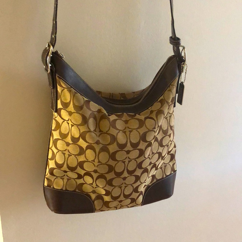 Authentic Coach Cross Body 12x11 Brown and Beige